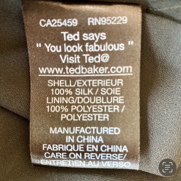 🌺TED BAKER 100% Silk Dress Size 6 🌺This Ted Baker Silk Dress is GORGEOUS ! 🌺 - Picture 12 of 14